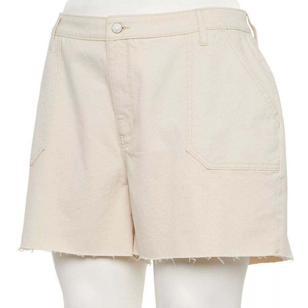 Women's Plus Size High-Waist Denim Shorts Sonoma Goods For Life® - Cream, 16W